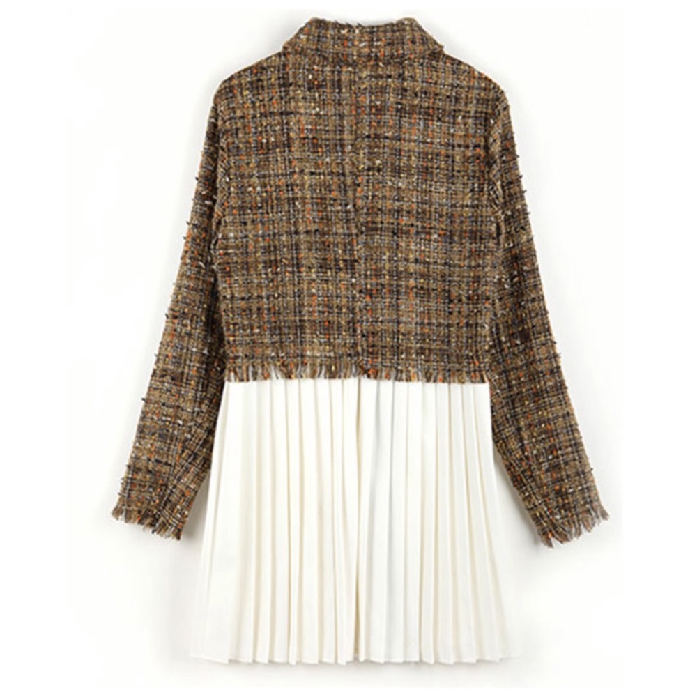 🍂 The SUTA Plaid Tweed Pleated Jacket - Picture 4 of 8